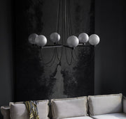 Blushlighting® Misty Gray Retro LED Chandelier with Glass Ball made in Loft Design