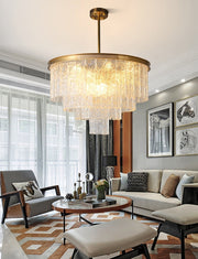 Blushlighting® Gold modern frosted glass chandelier for dining room, living room, bedroom Dia31.5*H19.3" / Warm Light 3000K