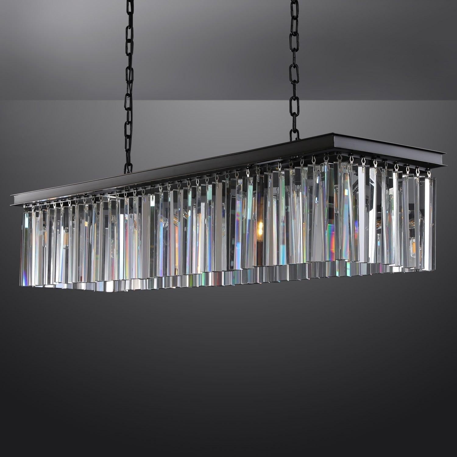 RhysBU Rectangular Chandelier 59"