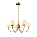 Blus Lighting Modern Luxury Alabaster Chandelier, Pendant Brass Chandelier