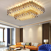 Blushlighting® Modern Rectangular Crystal LED Chandelier For Living Room, Dining Room image | luxury lighting | luxury decor