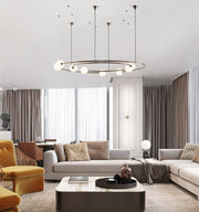 Blushlighting® Planet Orbit Glass Ball LED Pendant Lamp for Living Room, Bedroom, Dining Room Cool light / Dia80.0cm / Dia31.5"