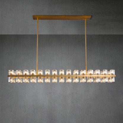 Arcachen Crystal Rectangular Chandelier 54"