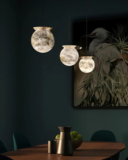 Spanish Alabaster Bedside Pendant Light
