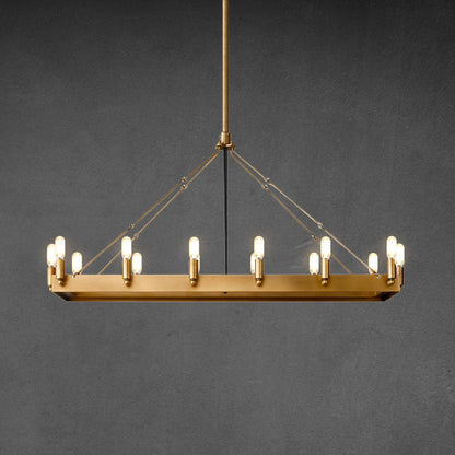 Camina Vintage Filament Rectangle Chandelier 41''52''