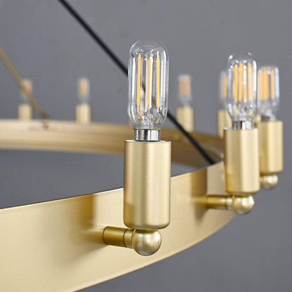Camina Vintage Filament 2-Tier Round Chandelier 63''