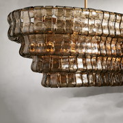 Ghiaccio Glass Oval Chandelier