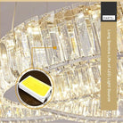 6 Tier Crystal Ring Chandelier for High Ceiling - ChromeWarm white 3000KBlushlighting