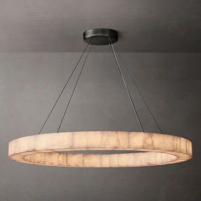 Alabaster Rivaga Round Chandelier 60"
