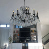 12/18-Light Candle Crystal Chandelier in Black Finish