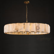 Hoden Modern Alabaster Elegant Round Chandelier For Living Room 60"
