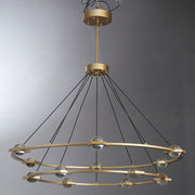 Elara Planet Modern Round Two-Tier Chandelier For Living Room, Foyer Chandelier 48"