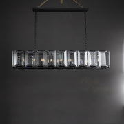 Hoden Modern Crystal Rectangular Chandelier For Dining Room 62"