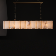 Hoden Modern Alabaster Elegant Rectangular Chandelier For Dining Room 62"