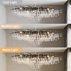63" Black 15 - Light Modern Crystal Tree Branch Chandelier - BlackRectangular - L63"Blushlighting