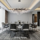 63" Black 15-Light Modern Crystal Tree Branch Chandelier