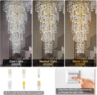 63'' Long Crystal Modern Gold Tree Branch Chandelier - GoldBlushlighting