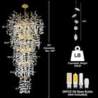 63'' Long Crystal Modern Gold Tree Branch Chandelier - GoldBlushlighting