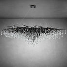 63" Modern Crystal Tree Branch Chandelier with 15 Lights - BlackRectangular - L63"Blushlighting