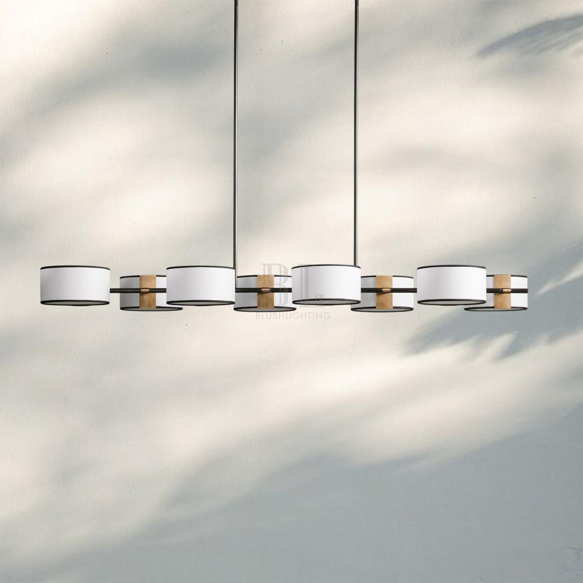Daphne Linear Chandelier 62"-Lighting-Black & White-Blushlighting