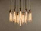 Colleena 36" Round Chandelier with Hammered Glass in Brass (1 of 4)