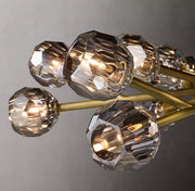 Boule De Cristal Smoke Glass Ball Modern Round Chandelier Light 48"