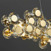 Blushlighting® Gold Rectangular Crystal LED chandelier for living room, kitchen island