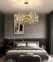 Blushlighting® Gold Rectangular Crystal LED chandelier for living room, kitchen island Dia23.6*H12.6" / Warm White