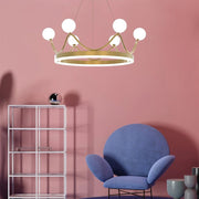 Blushlighting® Cute Crown Design Round Glass Creative Led Hanging Chandelier