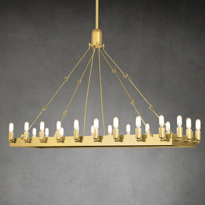 Camina Vintage Filament Rectangle Chandelier 41''52''