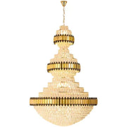 Oversized Gold Multi-layers Luxury Crystal Chandelier for Villa/ Hallway/ Hotel Lobby/ Living Room/ Entryway/ Foyer