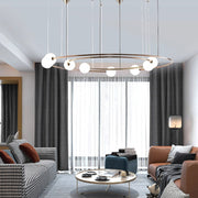 Blushlighting® Planet Orbit Glass Ball LED Pendant Lamp for Living Room, Bedroom, Dining Room Cool light / Dia110.0cm / Dia43.3"