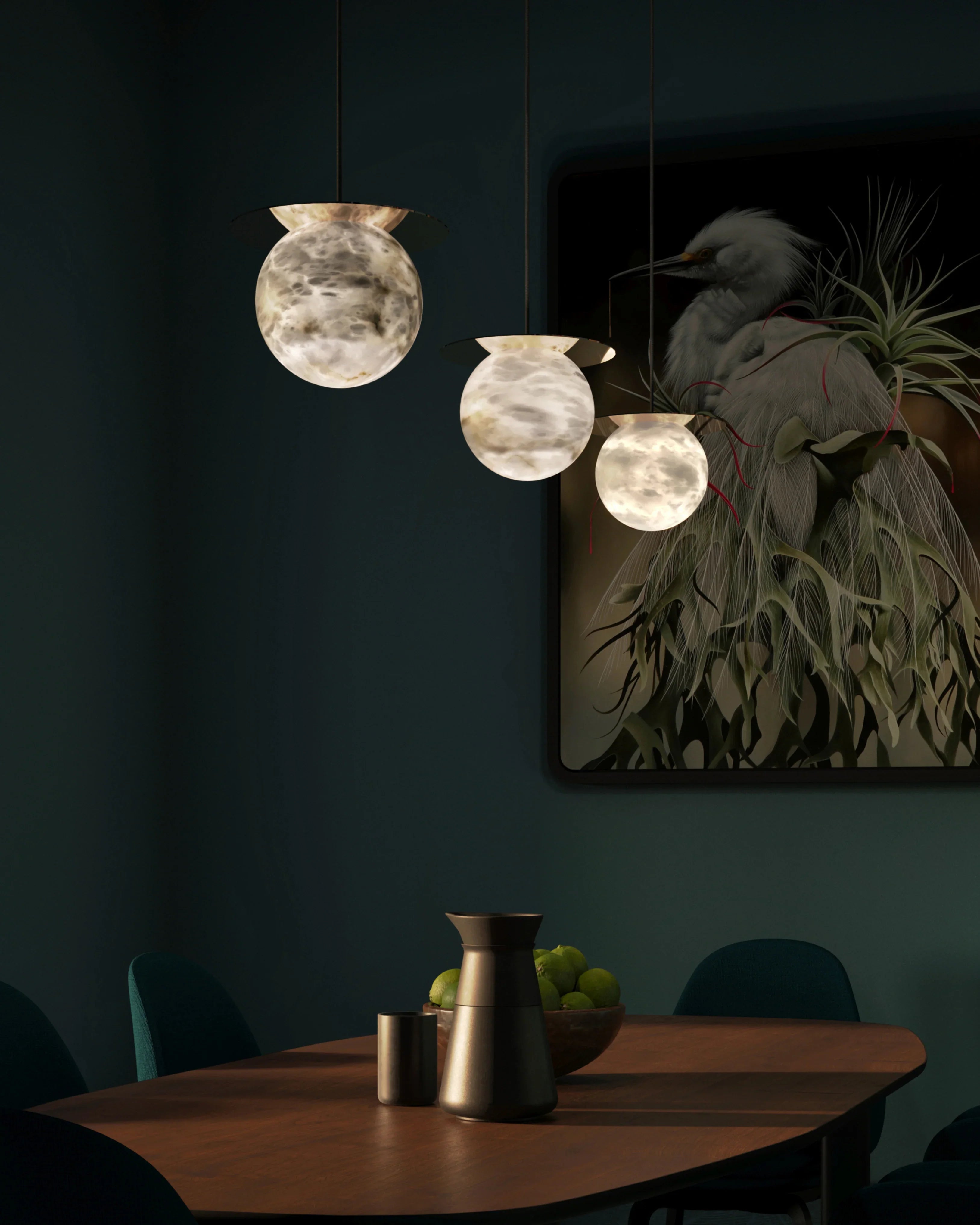 Spanish Alabaster Bedside Pendant Light