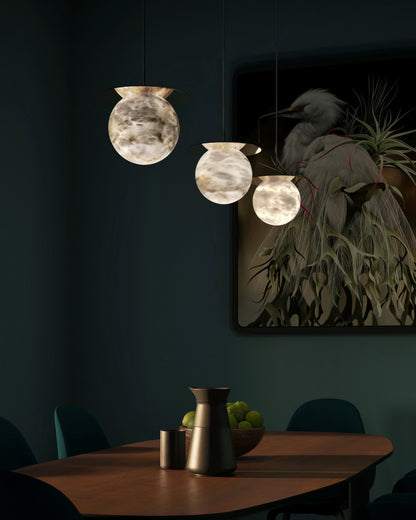 Spanish Alabaster Bedside Pendant Light