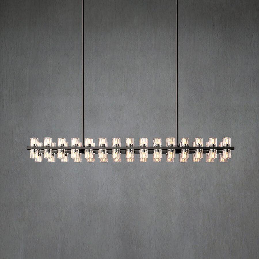 Arcachen Crystal Rectangular Chandelier 54"