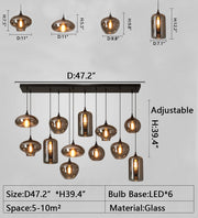 Modern Fashion Multi-headed Glass Lamp Designer Models Coffee, Dining Bar/Table Scandinavian Chandelier