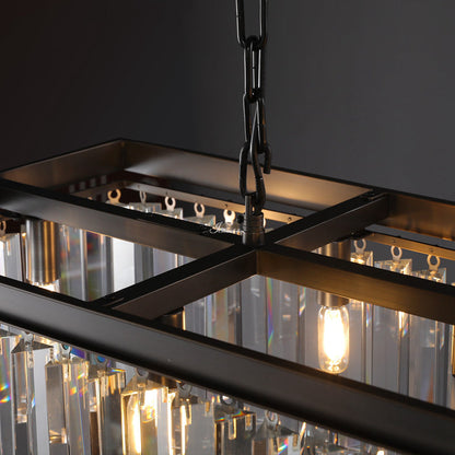 1920s Odaon Art Deco Rectangular Chandelier 40"
