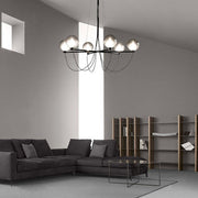 Blushlighting® Misty Gray Retro LED Chandelier with Glass Ball made in Loft Design