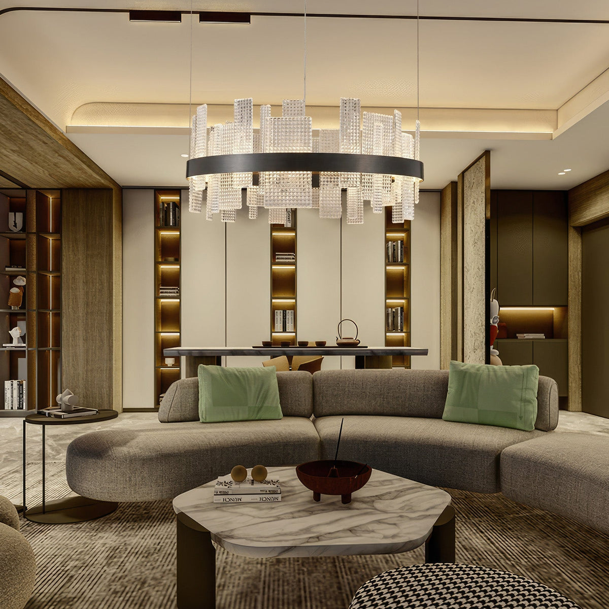 Lyra Round Glass Chandelier - view 11