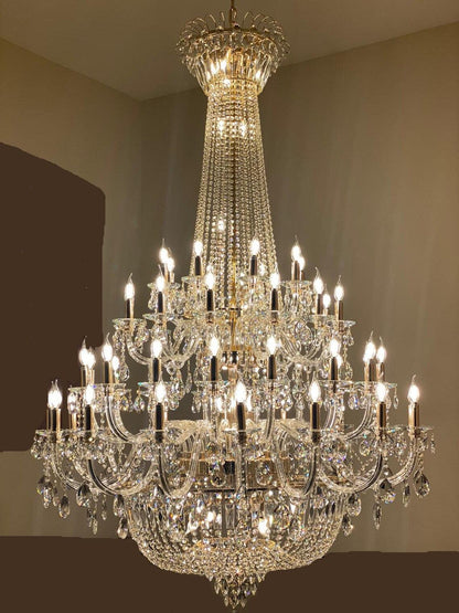 Extra Large European-style Multi-layers Candle Luxury Crystal Chandelier GBUd Art Foyer/Staircase Decorative Light Fixture