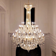 Extra Large European-style Multi-layers Candle Luxury Crystal Chandelier Gold Art Foyer/Staircase Decorative Light Fixture