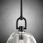 7" Black Glass Modern Pendant Light with Adjustable Height - Black - 7in - RodsBlushlighting