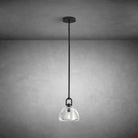 7" Black Glass Modern Pendant Light with Adjustable Height - Black - 7in - RodsBlushlighting