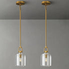 7 - inch Glass Brass Pendant Light with Adjustable Height – 2 Pack - Brass - D7in - 2PCSBlushlighting