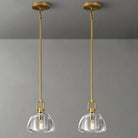 7 - inch Glass Brass Pendant Light with Adjustable Height – 2 Pack - Brass - D7in - 2PCSBlushlighting