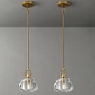 7 - inch Glass Brass Pendant Light with Adjustable Height – 2 Pack - Brass - D7in - 2PCSBlushlighting