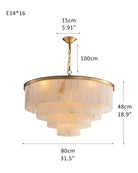 7-Layer Round Alabaster Chandelier lamp black for living room, bedroom, dining room-American Vintage chandelier lamp-Blushlighting-Blushlighting