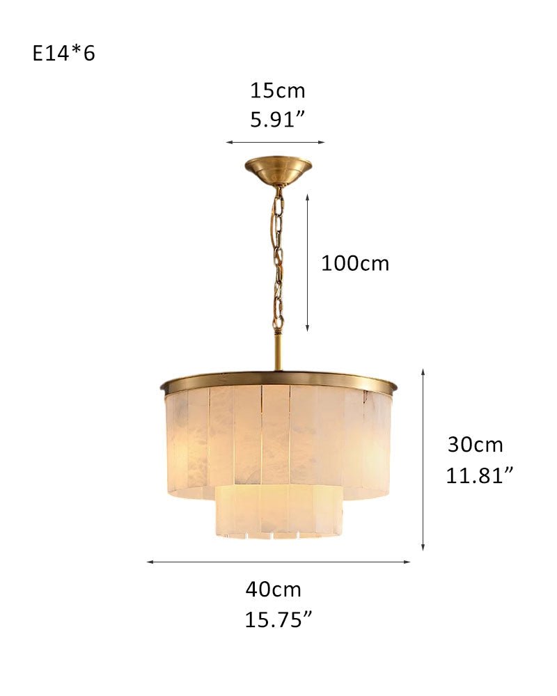 7-Layer Round Alabaster Chandelier lamp black for living room, bedroom, dining room-American Vintage chandelier lamp-Blushlighting-Blushlighting