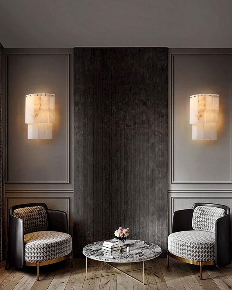 7-Layer Round Alabaster Chandelier lamp black for living room, bedroom, dining room-American Vintage chandelier lamp-Blushlighting-Blushlighting