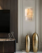 7-Layer Round Alabaster Chandelier lamp black for living room, bedroom, dining room-American Vintage chandelier lamp-Blushlighting-Blushlighting